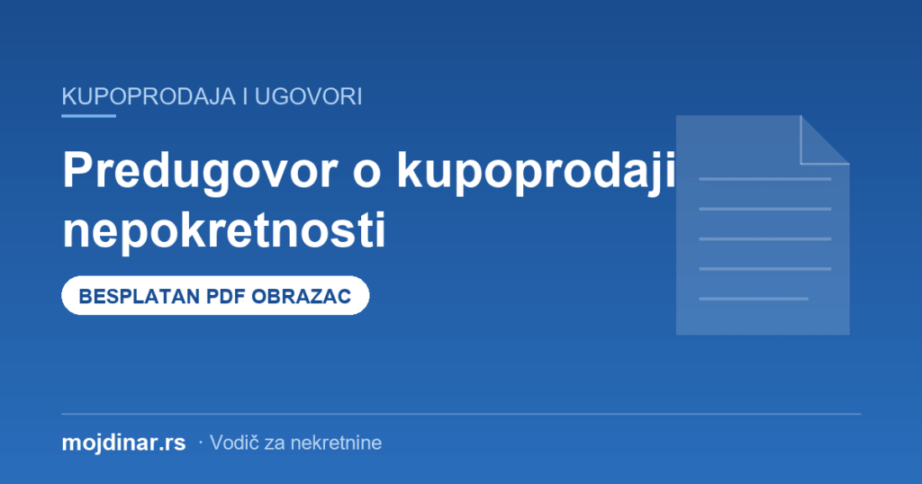 Predugovor o kupoprodaji nepokretnosti - obrazac